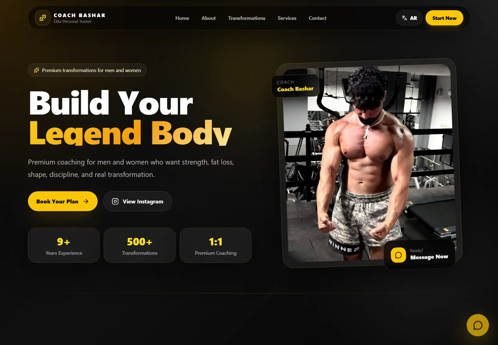 Coach Bashar — Conversion landing page — fitness