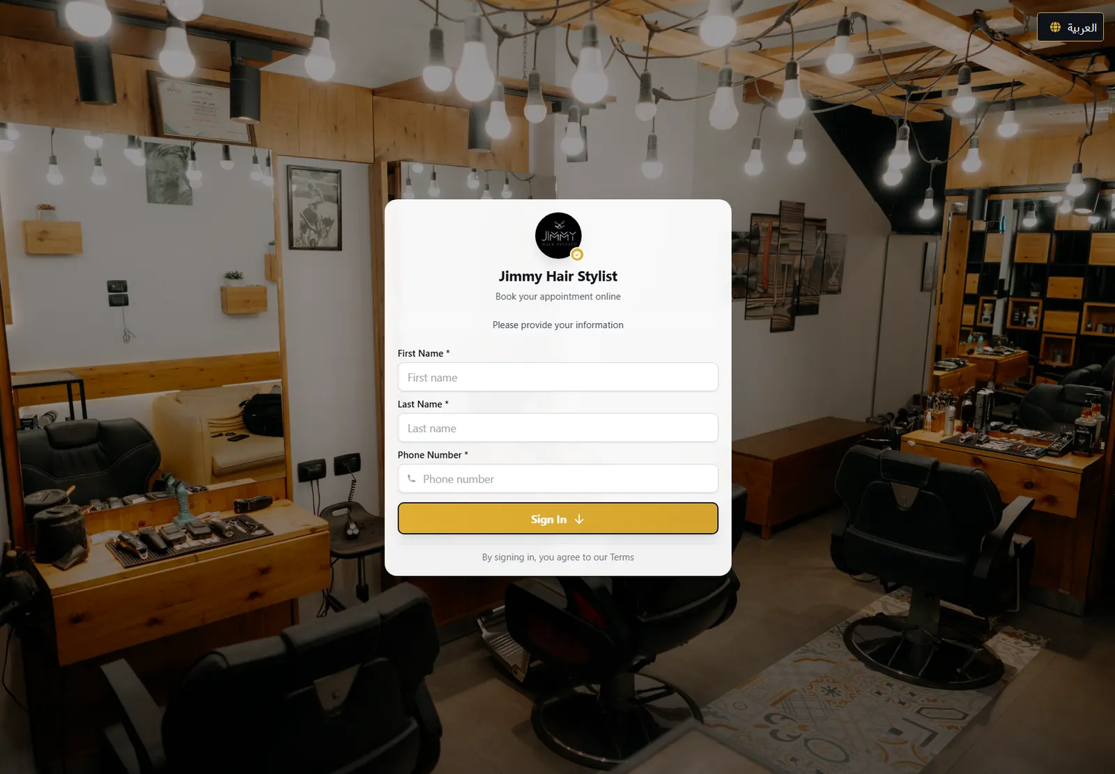 Jimmy Hair Stylist — Booking system + admin dashboard